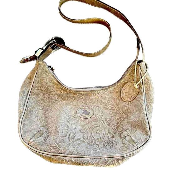 SERGIOS  Collection leather small hobo style shoulder bag w/silver tone buckle - Picture 8 of 11